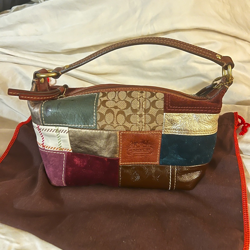 Coach 2007 holiday Patchwork hand Bag in Multicolor